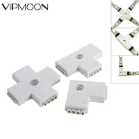 5pack 4pin led connector adapter l t x shape corner right angle connector solderless cover for 10mm rgb 5050 led strip lights