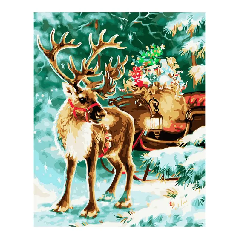 DIY цифровая картина маслом костюм ручная роспись 2021 рождественские украшения