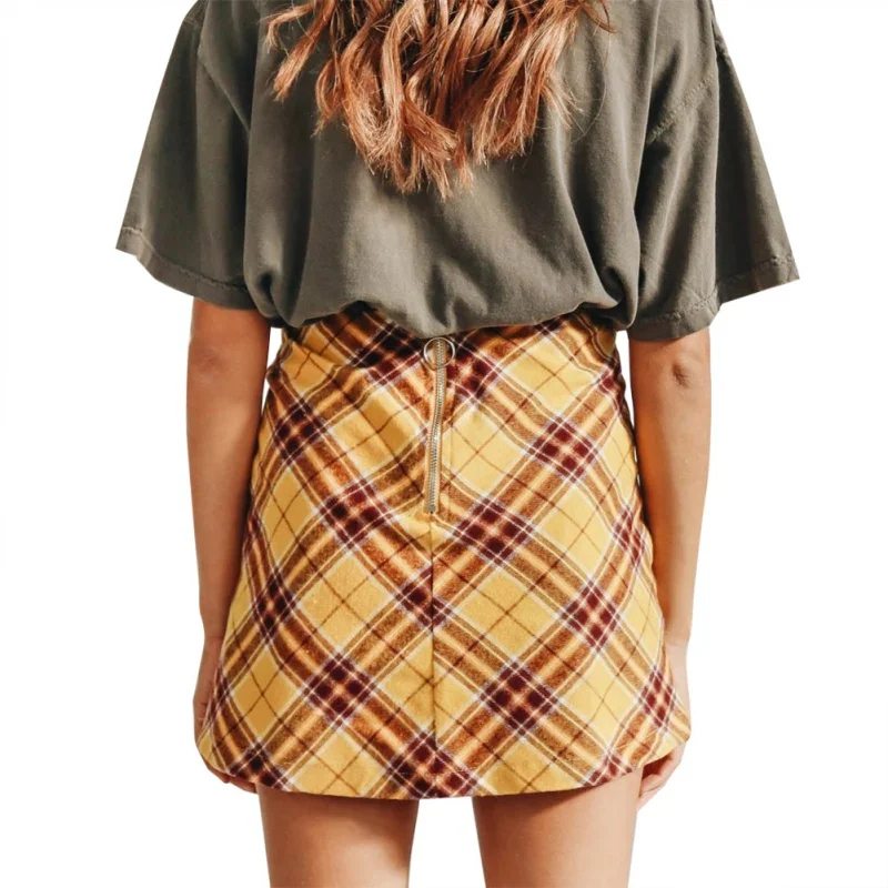 2020 осень зима Европейский Американский мини юбки контрастный цвет клетчатый