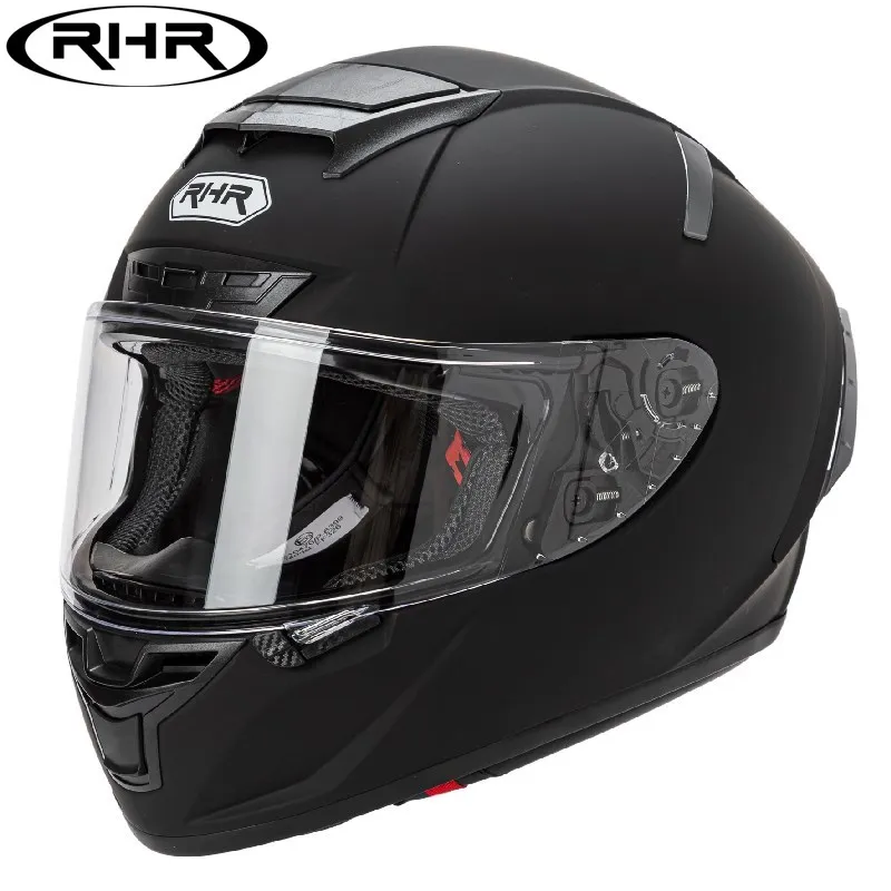 

RHR Profession Men Racing Helmets Motorcycle Full Face High Quality Washable Lining with Fast Release Street Bike Shield Visor