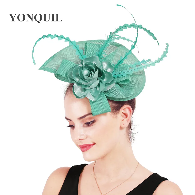 

Charming Millinery Wedding Headwear Feather Hair Accessory Fascinator Women Floral Hairpins Church Occasion Headdress SYF692