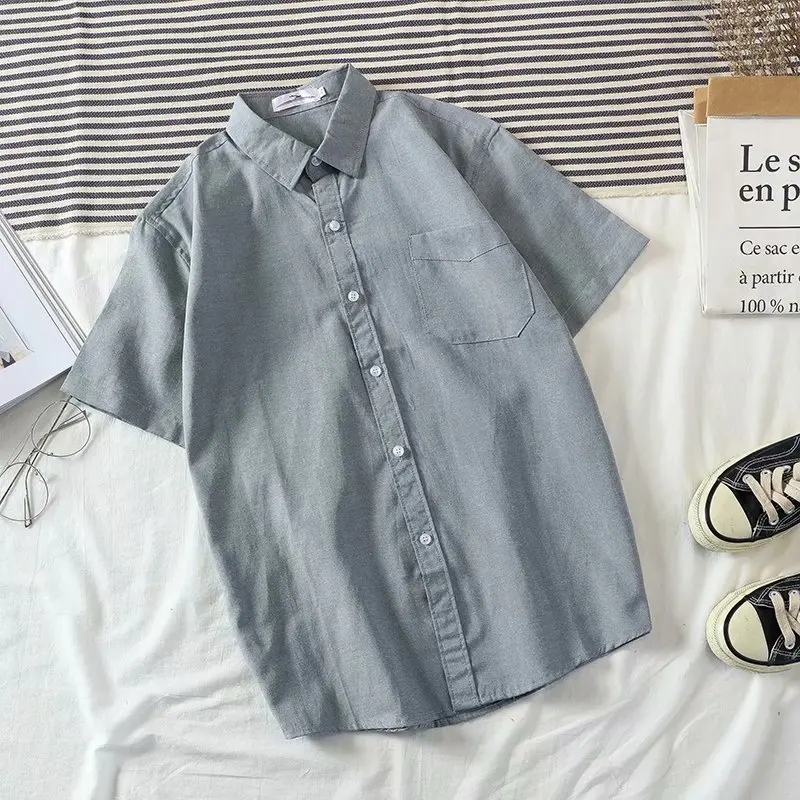 Мужской кардиган с отворотом однотонный короткими рукавами летний в Корейском