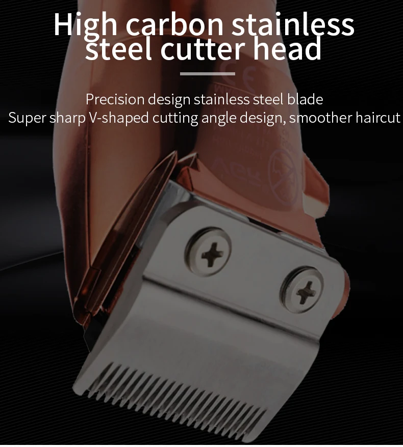 

Rechargeable Barber Hair Clipper Professional Trimmer Electric Beard Cutter Cutting Machine Ccordless Gold VGR 3 Hours + V-113