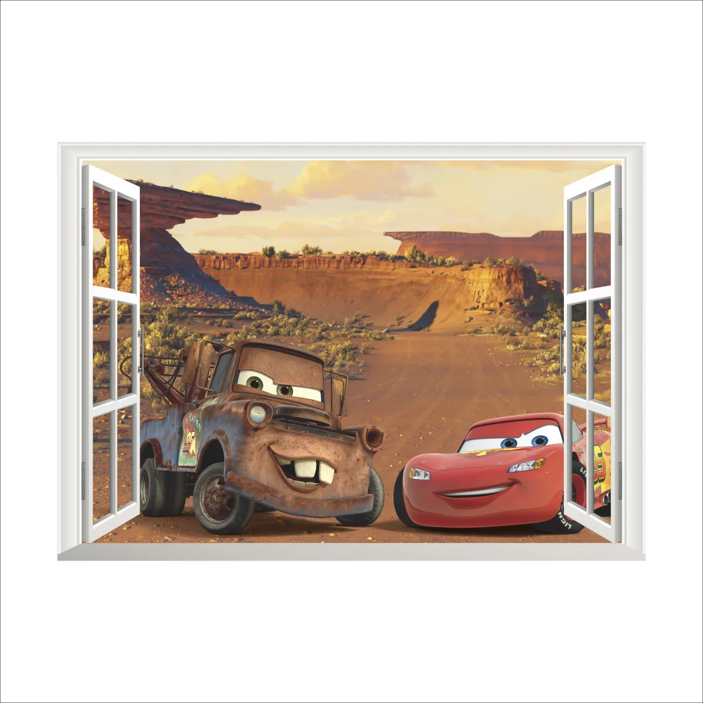 Молния Маккуин Новый Дисней мультфильм фильм 3Dview автомобили окно стикер стены