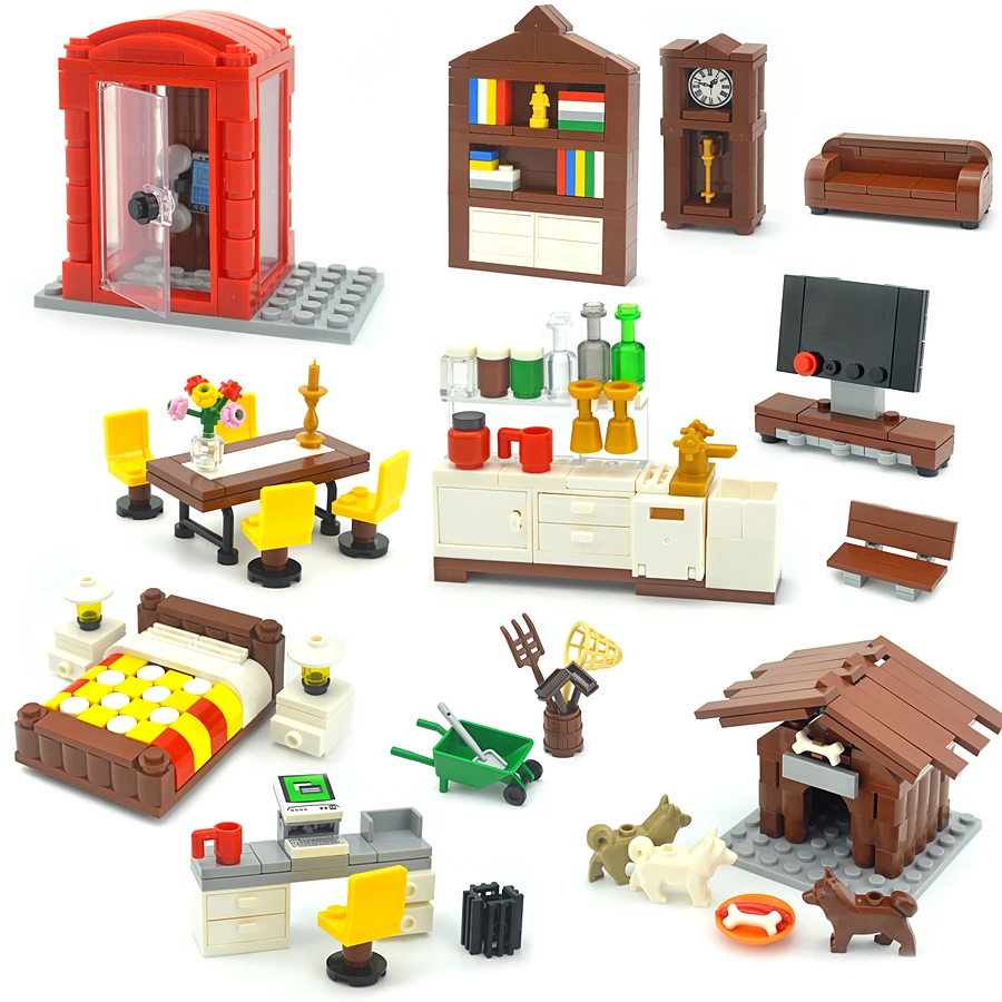 Конструктор блокирующий MOC конструктор для письменного шкафа пианино ванны