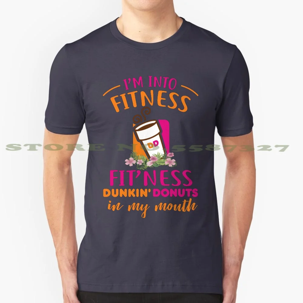 Я В фитнесе 100% хлопковая футболка Dukin Пончик Dunkin пончики фитнес