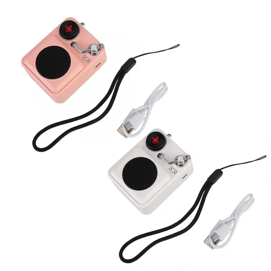 Мини Портативный ретро беспроводной Bluetooth 5 0 стерео бас динамик для