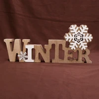 christmas desktop creative decoration glowing light crafts ornaments log carving decoration for home pattern a snowflake