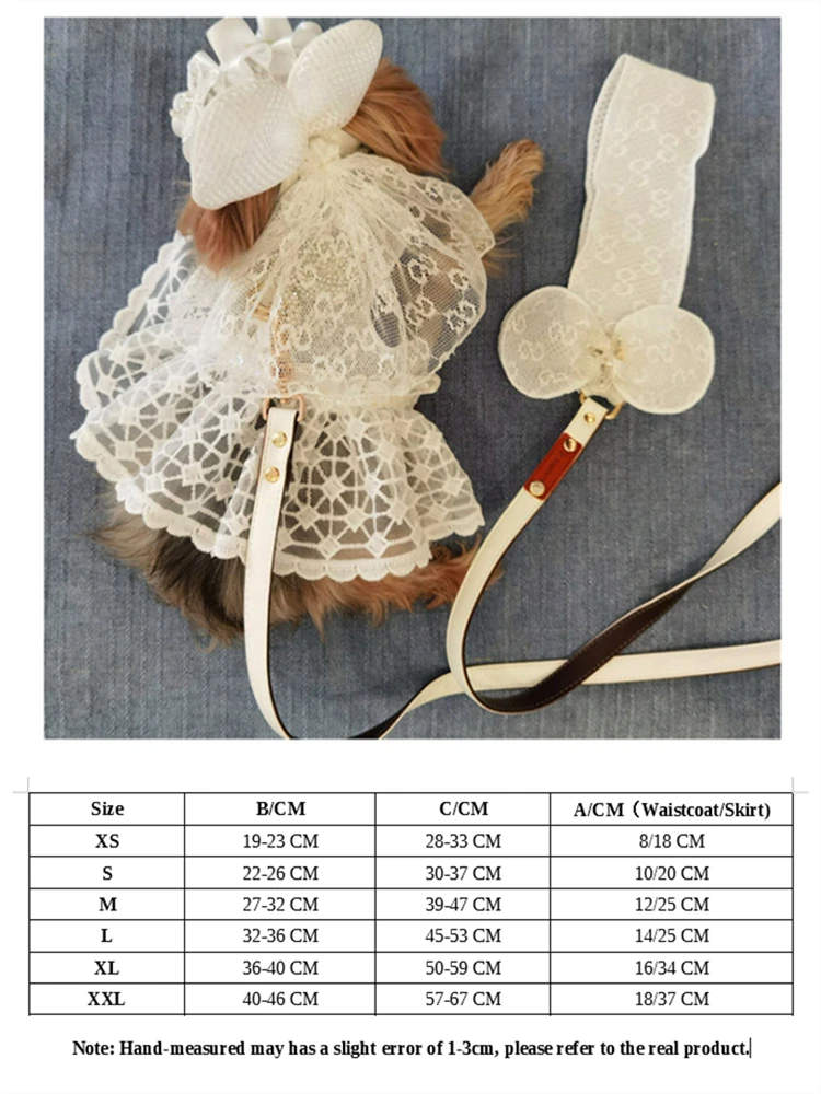 

Dogs/Cats Princess Clothes Princess Style Lace Pet Wedding Dress Rope Waistcoat Skirt for Small and Medium Dogs Cats Clothes