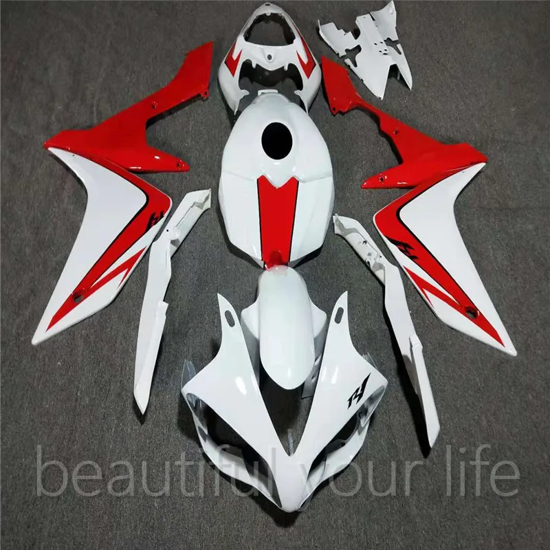 

Injection mold motorcycle fairings for YZFR1 2007 2008 red white YZF R1 07 08 ABS plastic motor panels kit