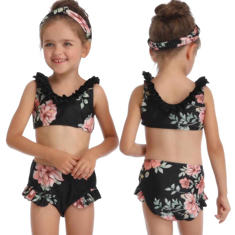 Комплект бикини для девочек из двух предметов модель 2020 летний детский купальный