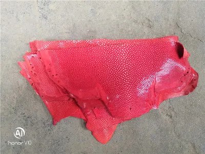 Красочные подлинные ската натуральный manmanta Ray рыбьей кожи штук для DIY кожа ремесленные часы ремень нож ручка материал 1,5 мм - Color: Oink