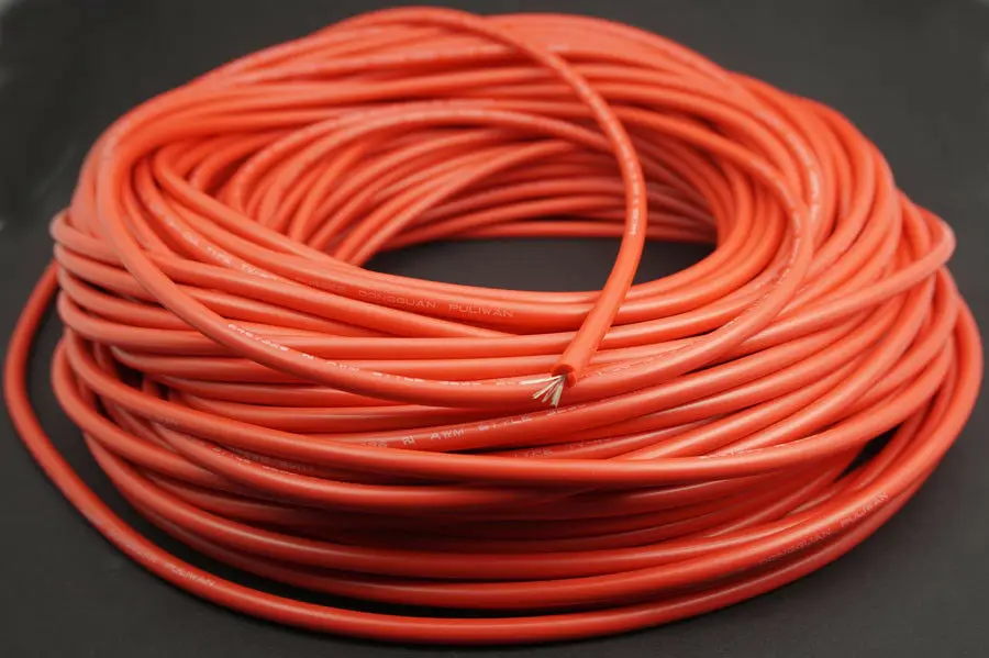 10 футов Высоковольтный красный кабель постоянного тока 22AWG 40 кВ резиновый лазер