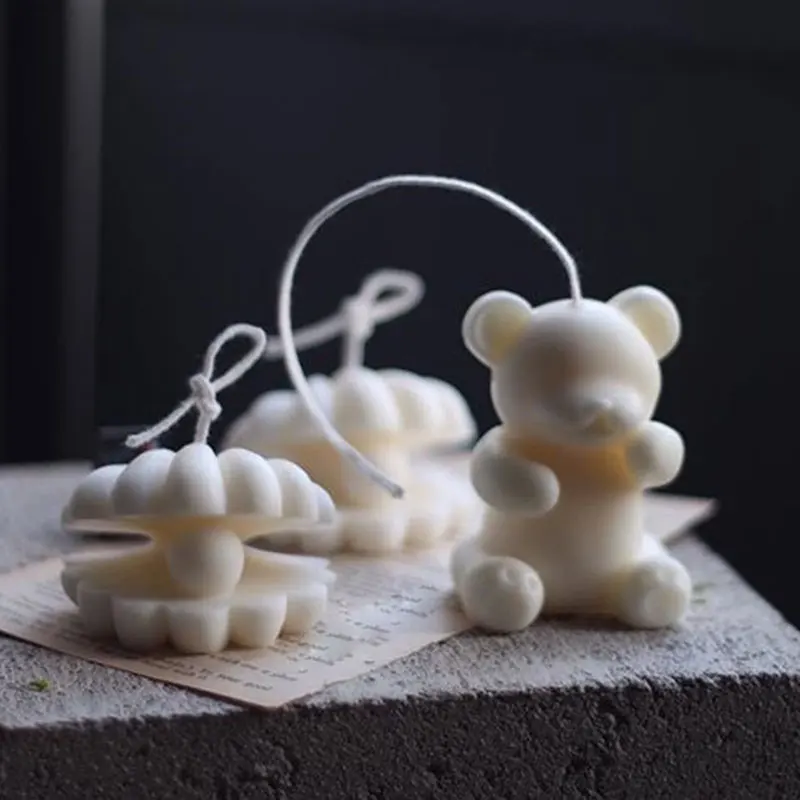 Симпатичная 3d форма в форме ракушки формы для воска изготовления свечей