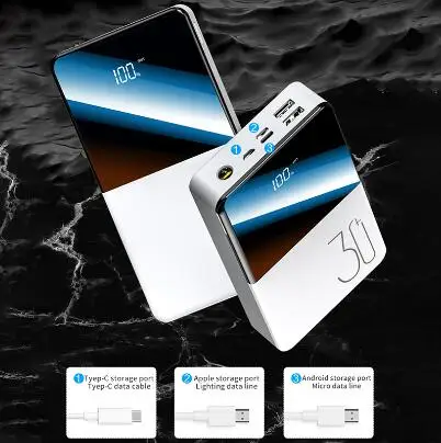 Внешний аккумулятор на 30000 мА · ч портативная Внешняя батарея быстрая