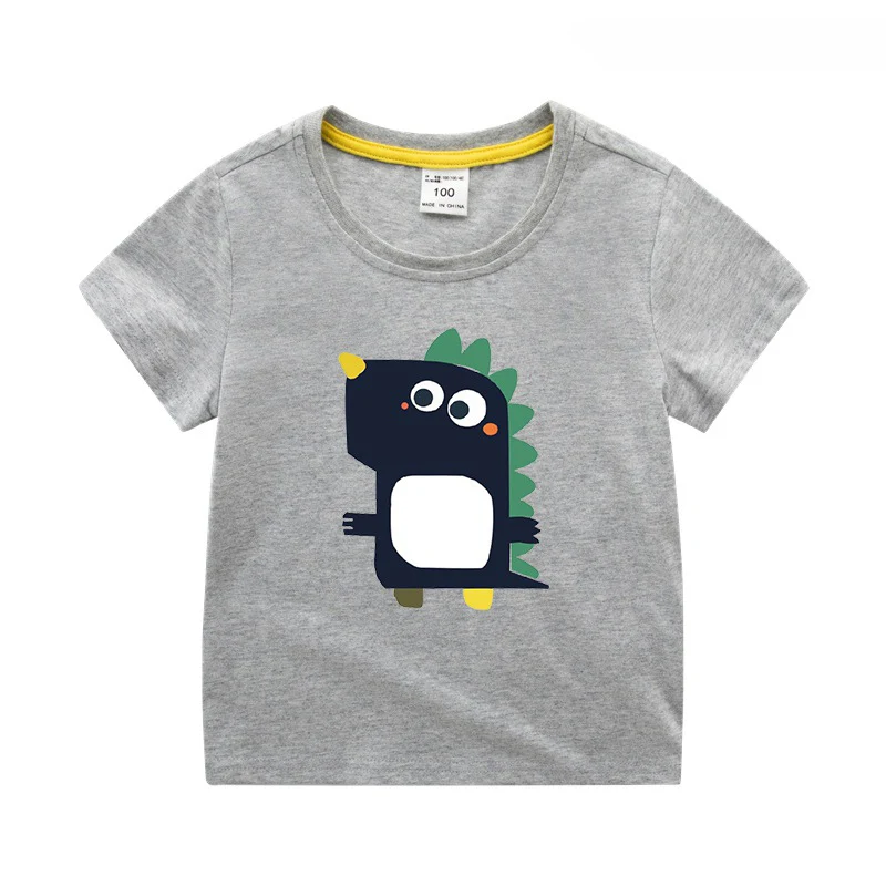 

Children's T-shirt summer new boys and girls T-shirt big eyes dinosaur printing short-sleeved bottoming shirt comfortable cotton