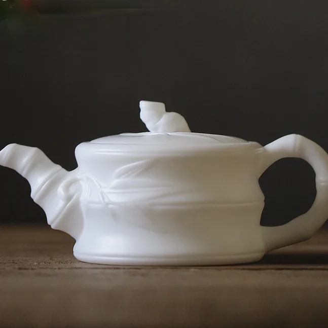 

Чайник цветочный из белого фарфора, декоративный черный чай, самовар, чайники Oolong, травяной премиум чай, керамика, чайник EH60TP