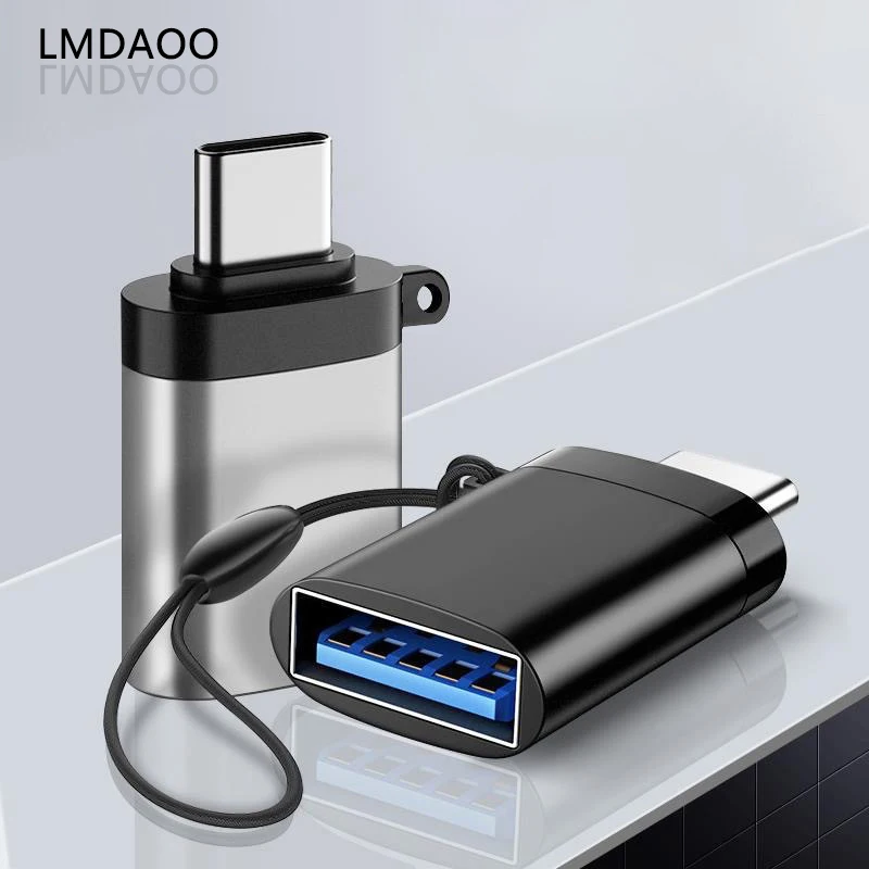 

LMDAOO USB C OTG Adapter Fast USB 3.0 to Type C Adapter for MacbookPro Xiaomi Huawei Mini USB Adapter Type-C OTG Cable Converter