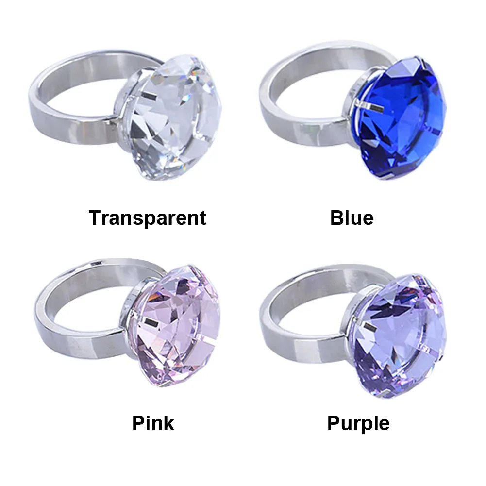80mm Home Crystal Glass Souvenirs Marriage Artificial Napkin Holder Gifts Wedding Decoration Proposal Props Party Diamond Ring | Дом и сад
