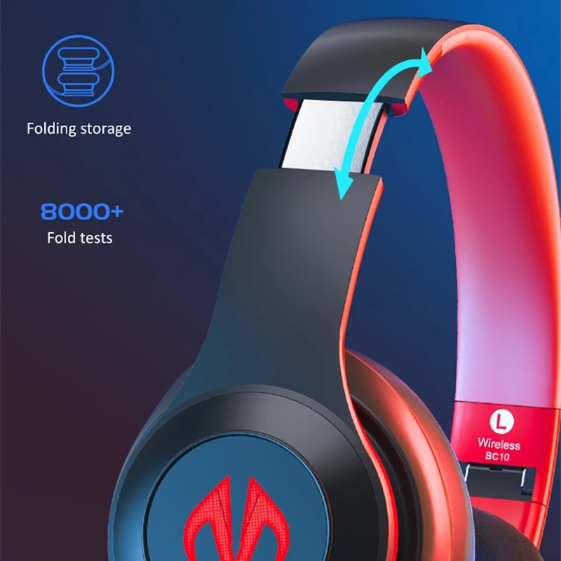 

Wireless Gaming Headset Foldable RGB Bluetooth 5.0 Headphones Stereo Noisecancel T21B