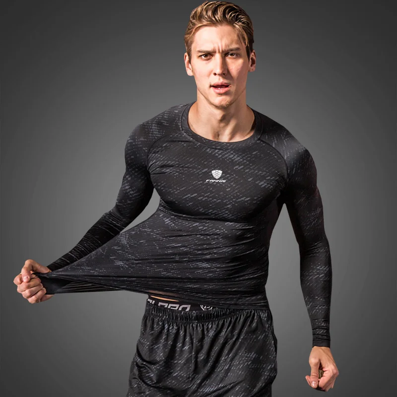 

Dry Fit Compression Shirt Men Rashgard Fitness Long Sleeves Running Shirt Men Gym T Shirt Football Jersey Sportswear Sport Tight