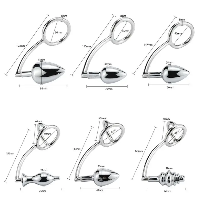 1SET Sex shop Anal toys plug Butt Plug Portable Stainless Steel Solid Metal Hook Delay Ring Dual-use | Красота и здоровье