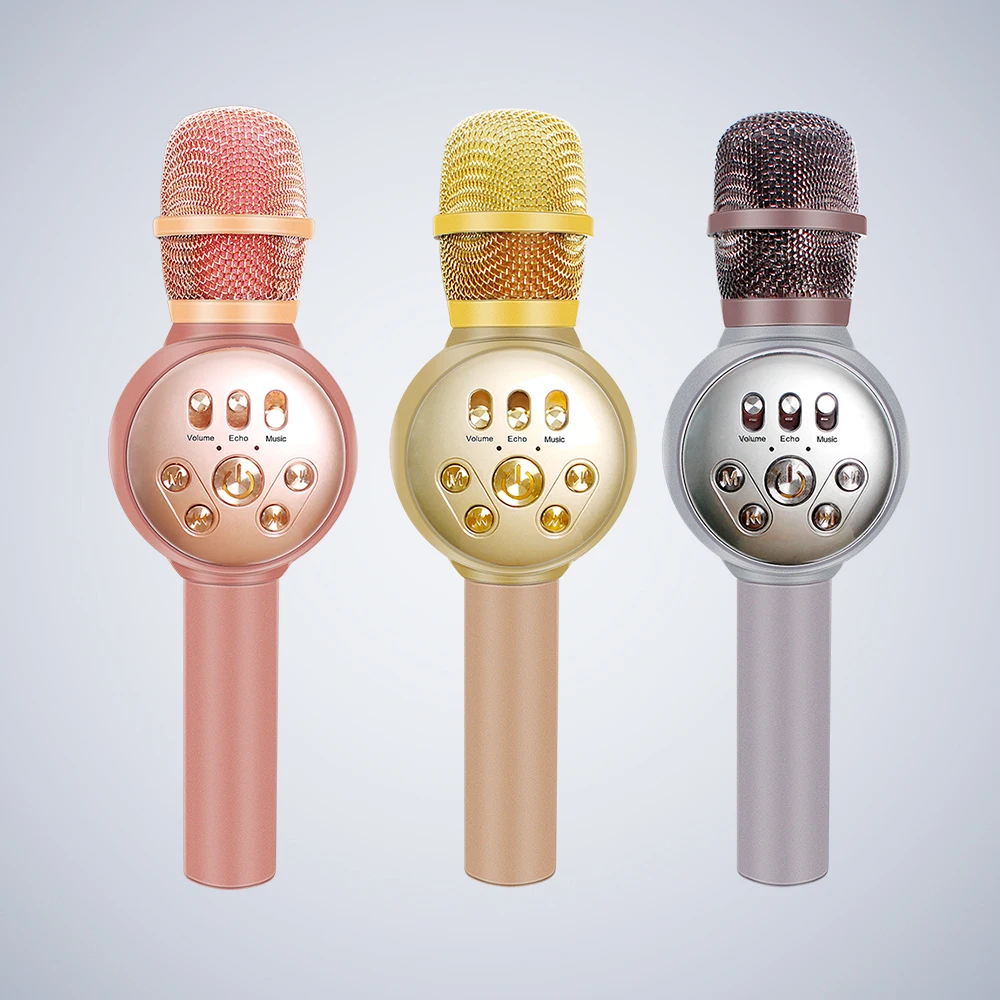 Новый обновленный беспроводной Bluetooth караоке микрофон WS858 светильник ой света