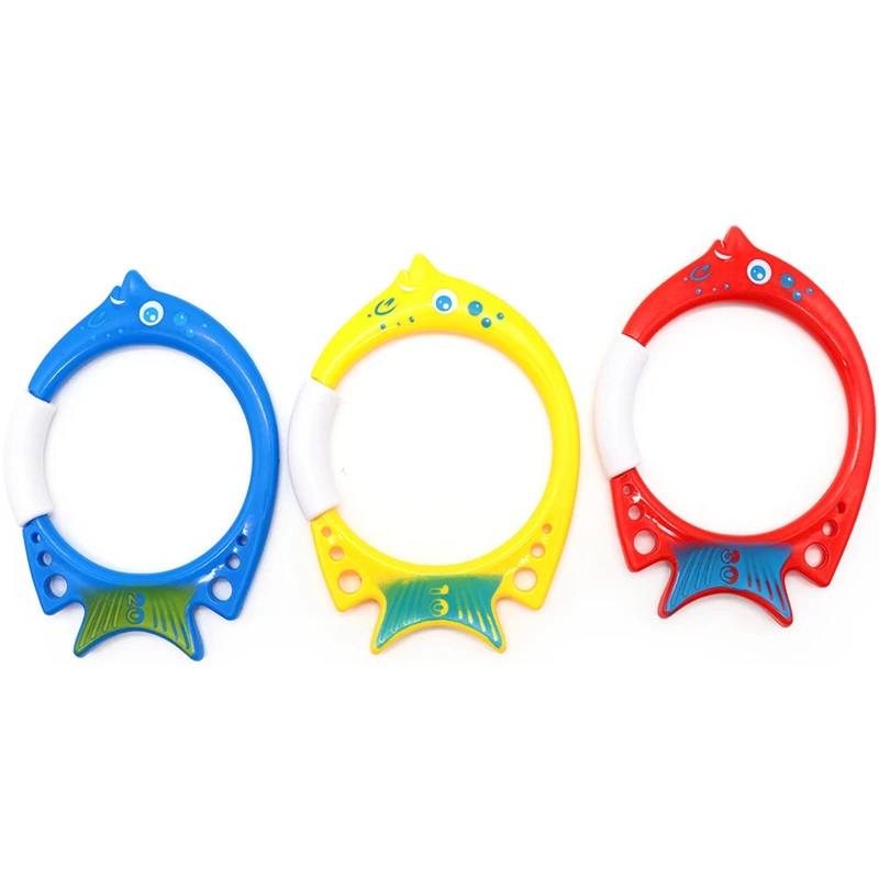 

3 Pcs Fish Ring Toy Fish Circle Toy Swimming Pool Water Swimming Practice Tool Diving Circle Grab Toy Fish Shaped