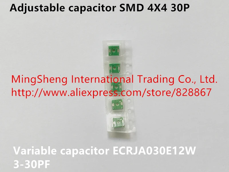 Фото Оригинальный новый 100% Регулируемый конденсатор SMD 4X4 30P 3 30PF переменный ECRJA030E12W Оригинальный новый 100% Регулируемый конденсатор SMD 4X4 30P 3 30PF переменный ECRJA030E12W