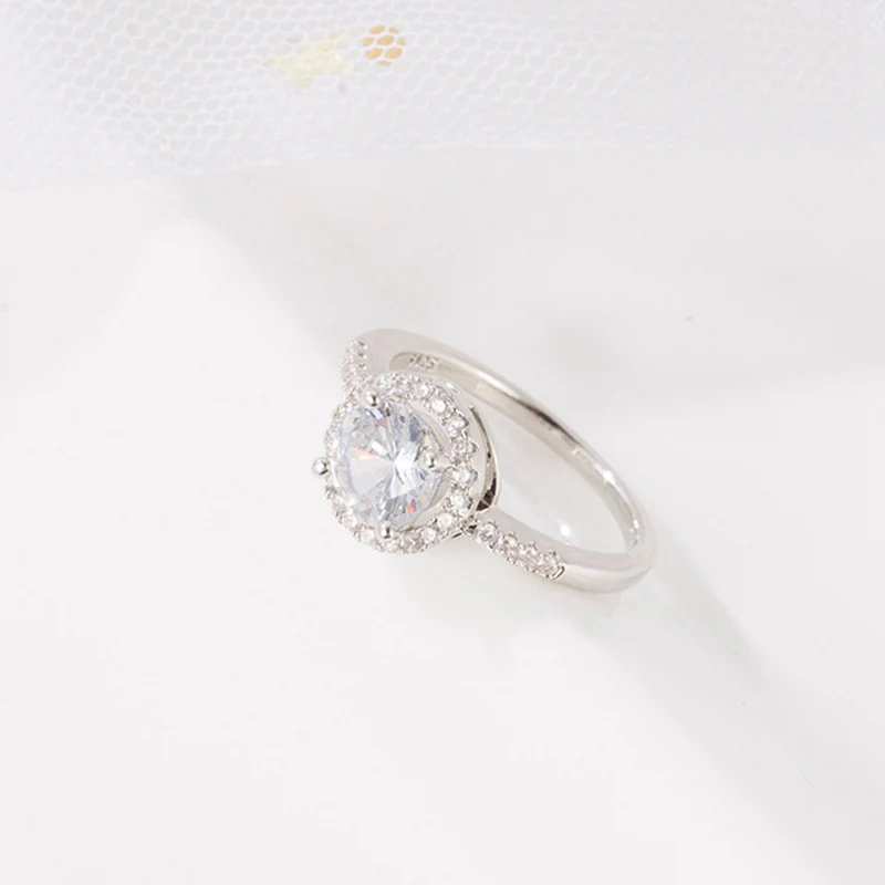 Классические роскошные обручальные кольца женские круглые стразы AAA Премиум