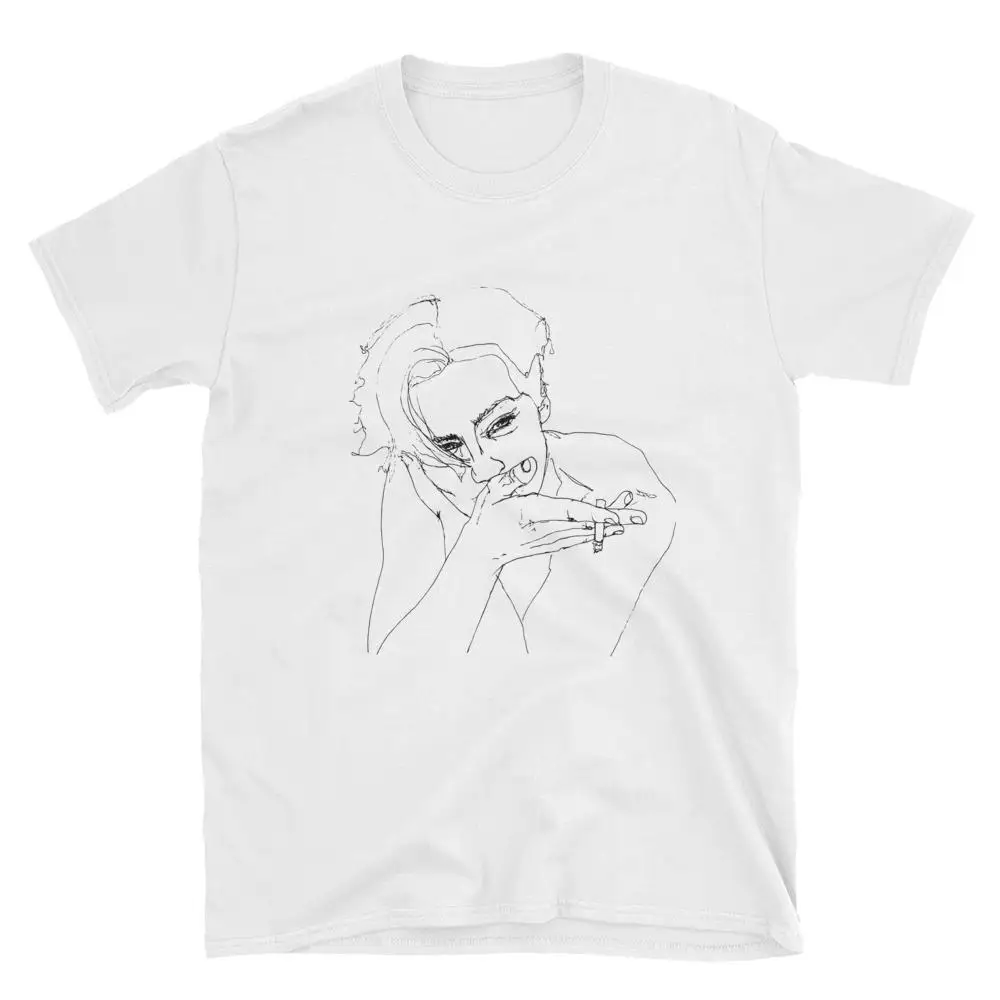 GAAJ &quotлиния портретный рисунок&quot Футболка женская одежда Свободная Женская