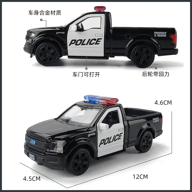 

Marco 1:36 Raptor F150 Toy Police Car Model Simulation Alloy Car Model Boy Pickup Car Model