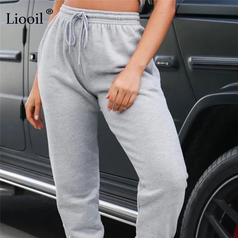 

Women's Casual Loose Sweatpants, Elastic Waist Drawstring Solid Color Sports Jogger Pants with Pockets
