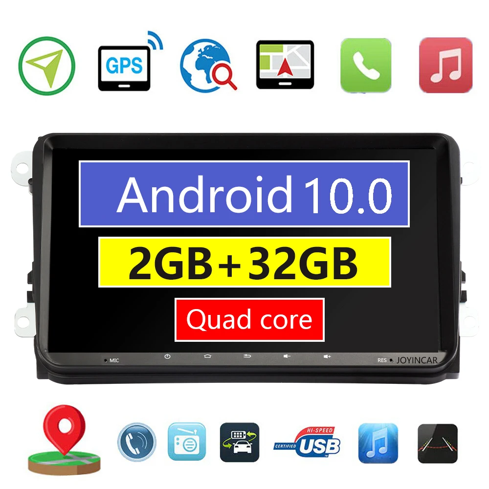 Автомагнитола 2 DIN Android 10 GPS аудио MP5 мультимедийное рулевое колесо Bluetooth для VW Seat