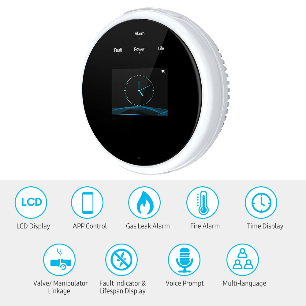

Digital Wifi Refrigerant Gas Analyzer APP Control Gas/ LPG Leak Down Tester Methane Sound Light Voice Prompt Air Sensor Monitor