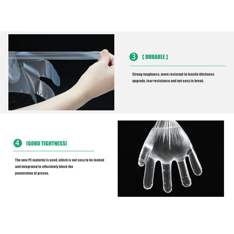 100 шт./компл. одноразовые перчатки утолщенная детская пищевая прозрачная