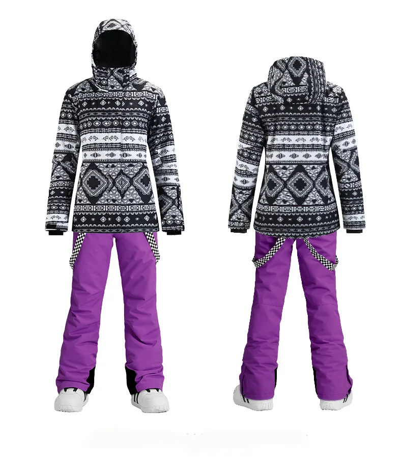 Лыжный костюм высокого качества женский зимний ветрозащитный Теплый утолщенный