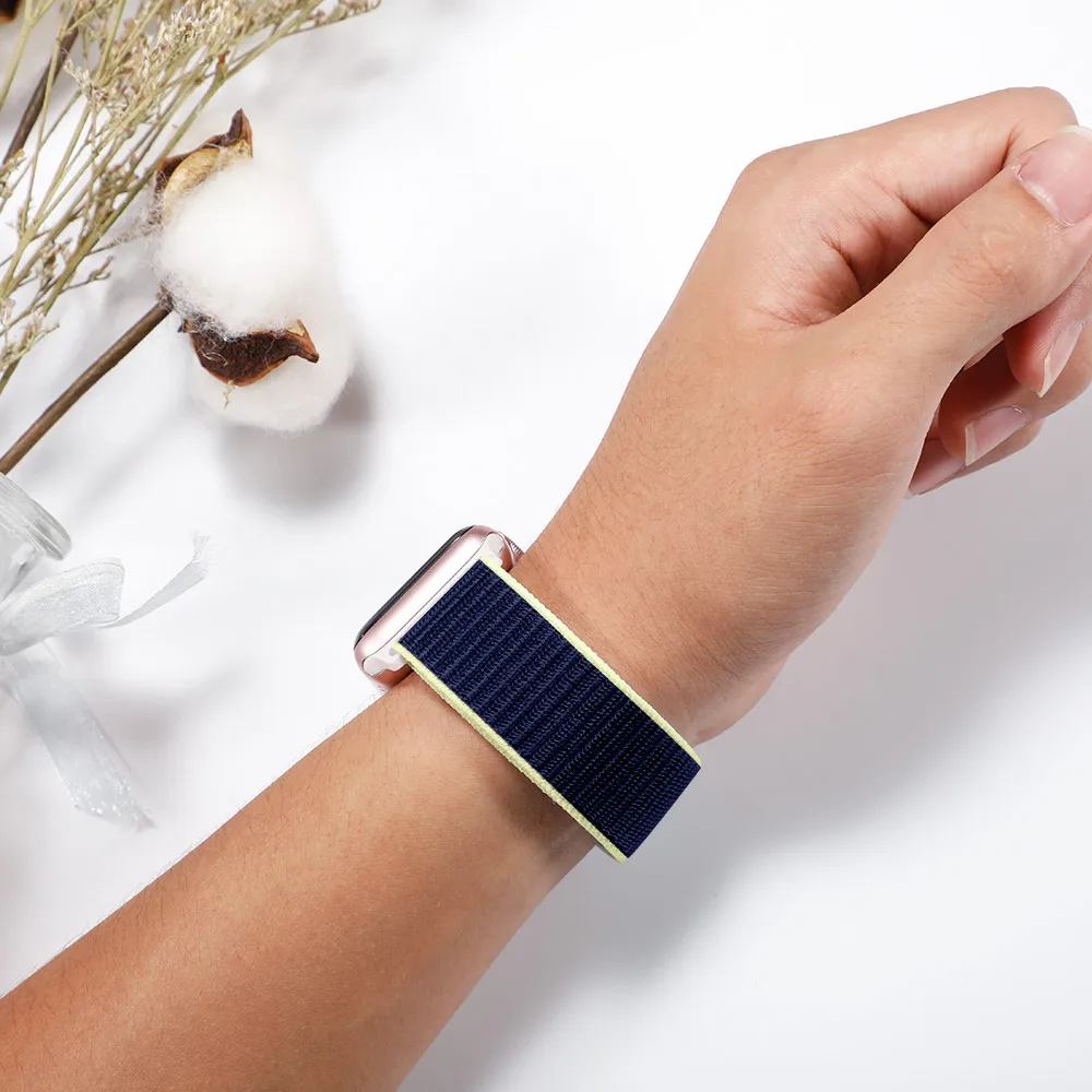 Нейлоновый ремешок для Apple Watch band 42 мм 38 мм iWatch 4 band 44 мм 40 мм Браслет спортивная петля ремешок для часов correa ремень дышащий