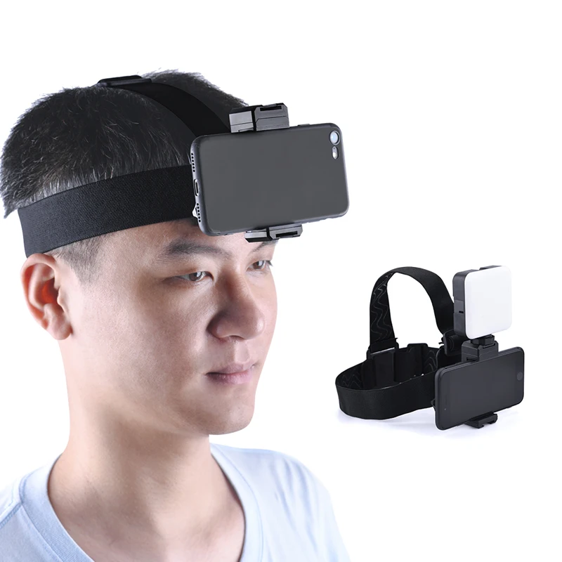 

Держатель для крепления на голову, кронштейн для съемки в реальном времени на открытом воздухе для iPhone, Samsung, GoPro, Insta360, ремешок для экшн-камер...