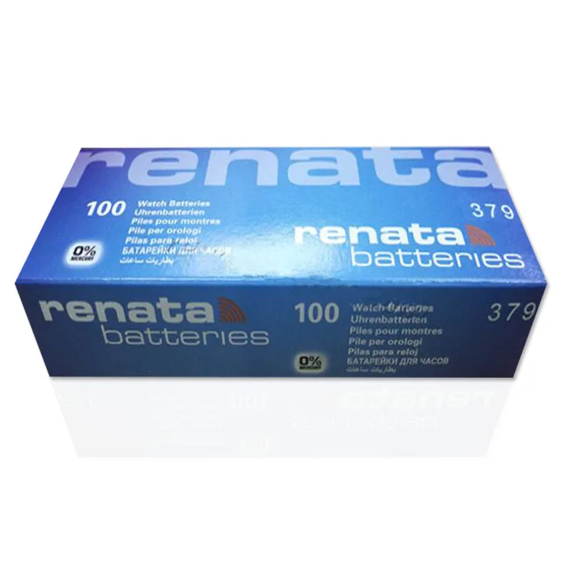 5 xrenata Серебряный оксид часы батарея 379 SR521SW 521 1 55 V 100% оригинальный бренд renata |