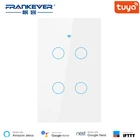 FrankEver Wifi Smart Switch US Smart Wall Touch Panel светильник-переключатель 1 2 3 4 Gang Tuya Smart Life приложение работает с Alexa Google Home