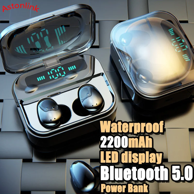 Настоящие беспроводные наушники TWS водонепроницаемые стереонаушники Спортивная