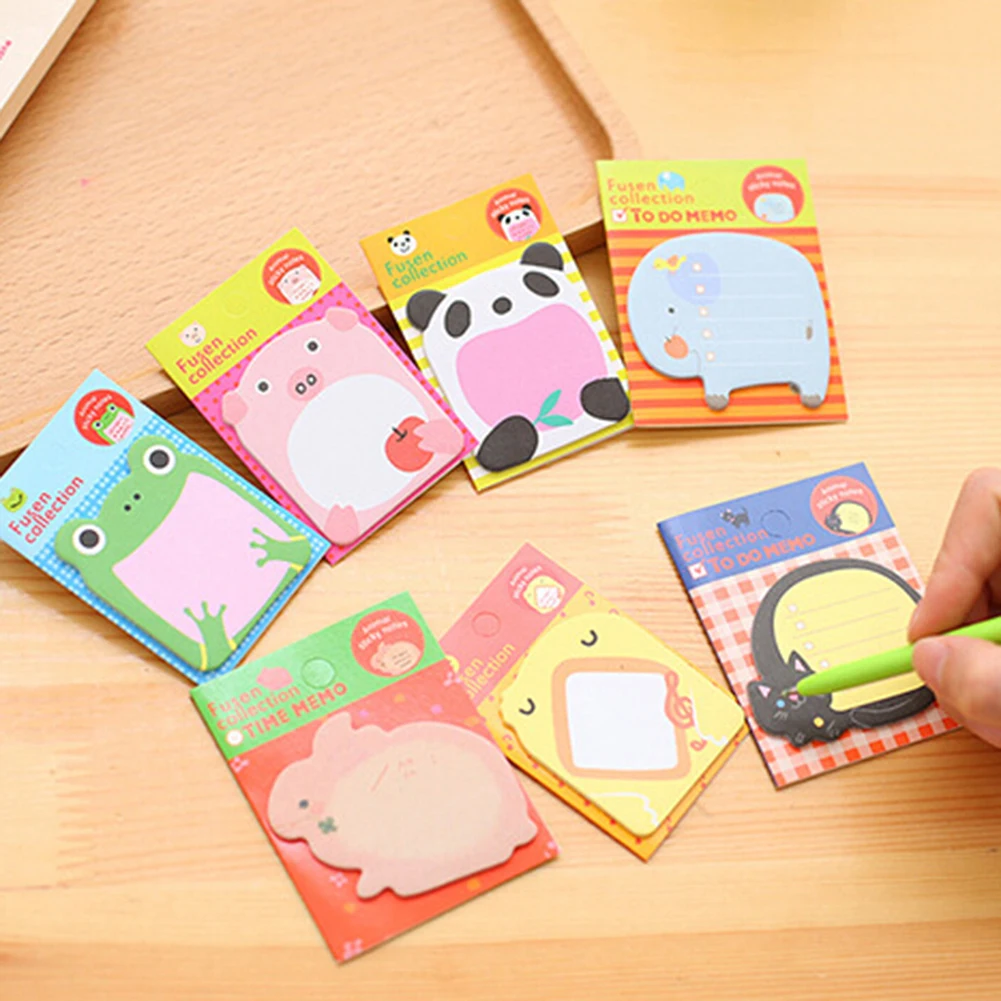 С милыми животными для того чтобы сделать блокнот мини бумаги заметок на клейкой
