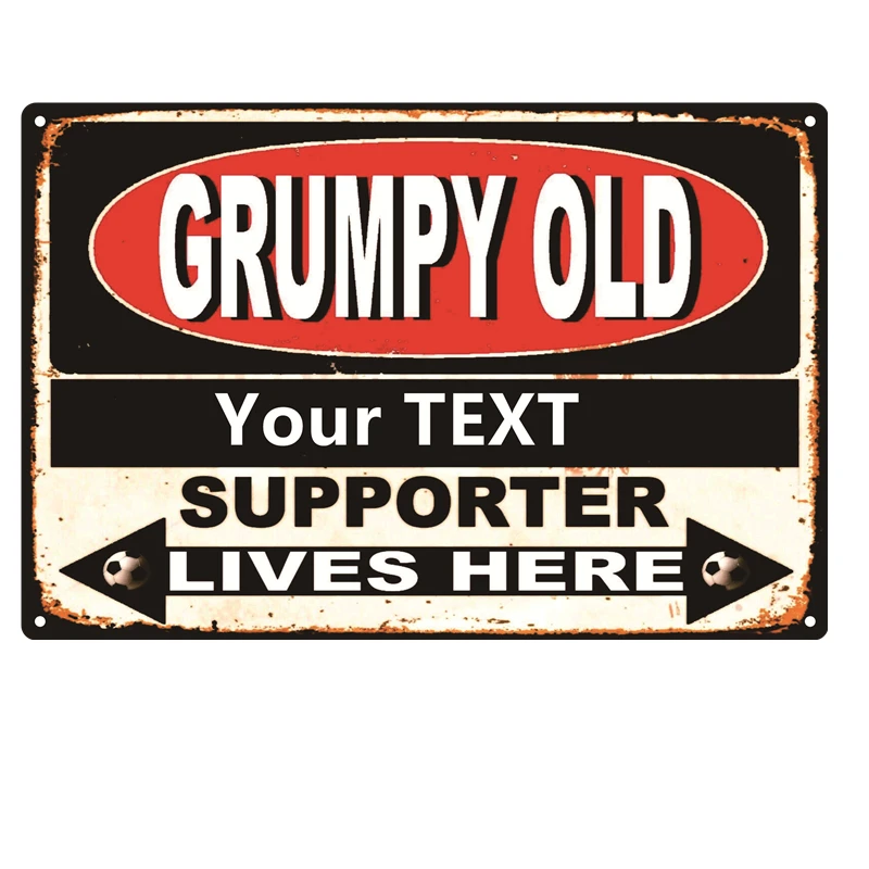 Заказной 20*30 см сердитый старый сторонник живет здесь Ретро металлический