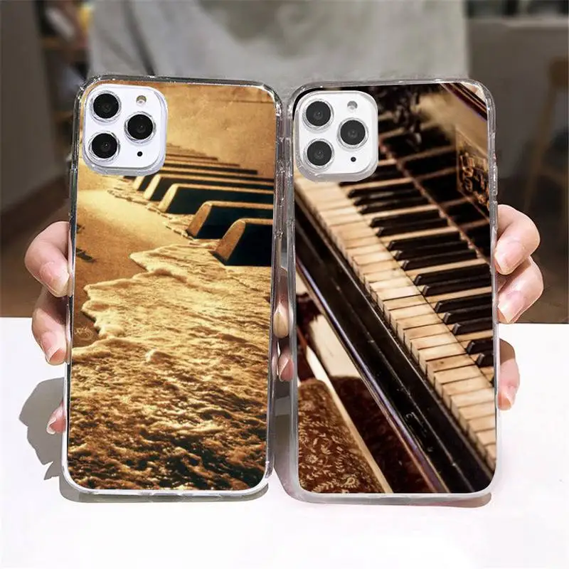 

Piano music Phone Case Transparent soft For iphone 5 5s 5c se 6 6s 7 8 11 12 plus mini x xs xr pro max