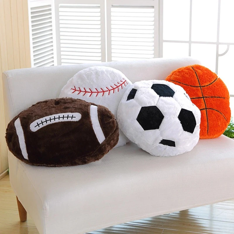 

Basketball Football Baseball Simulation Ball Pillow Nap Pillow Gift For Birthday 45x45cm Cushion Living Room Decoration Pillow