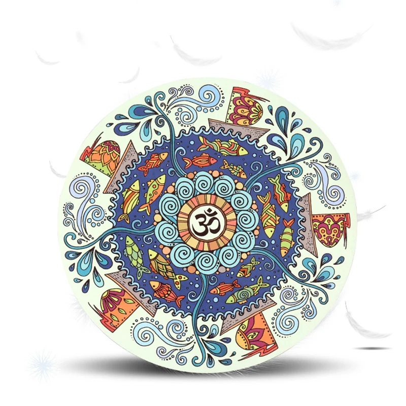 Simanfei Коврик для йоги подушка для медитации коврик с нескользящей печатью круглый напольный коврик офисный стул уличная зона ковер для гостиной украшение