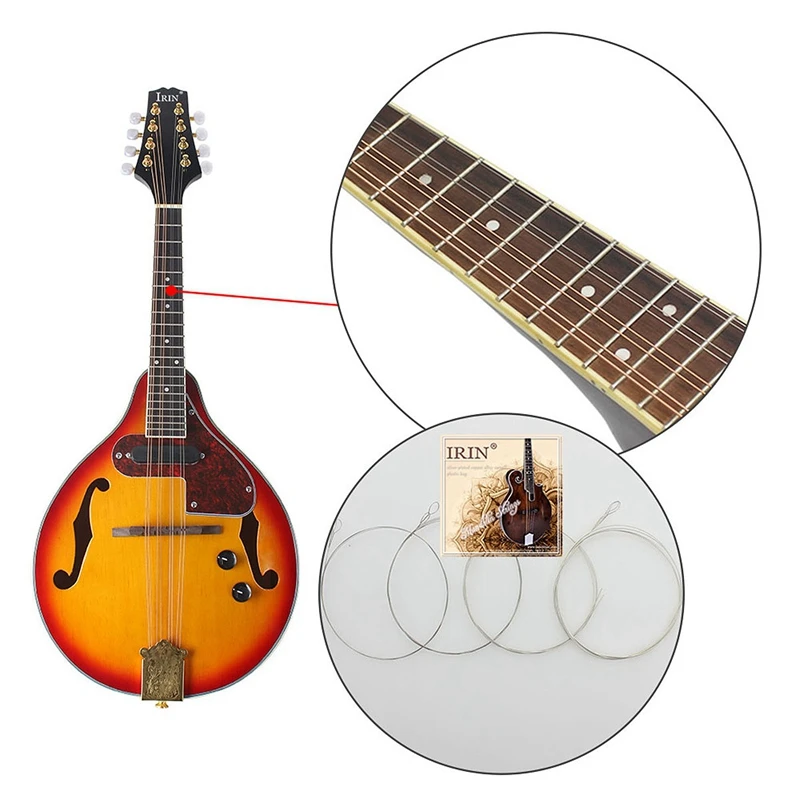 

IRIN 8 String Electric Mandolin a Style Rosewood Fingerboard Adjustable String Instrument with Cable