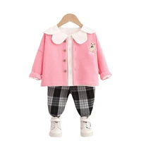 new spring children clothes baby girls cartoon jacket shirt pants 3pcssets autumn kids infant clothing toddler casual tracksuit