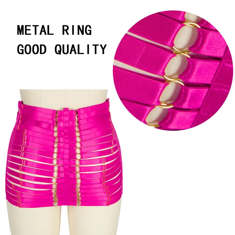 Женское бондажное платье с ремешками красное Бандажное белье регулируемой